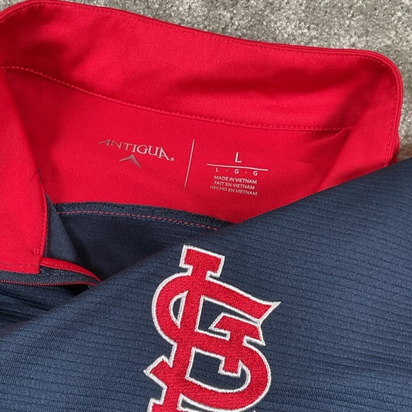 Antigua St. Louis Cardinals MLB Pullover Jacket Mens Large Red Blue - Picture 1 of 6